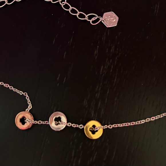 Swarovski Necklace Touchstone Crystal Tri-Color Necklace Gold/Silver 3 Rings - Picture 6 of 9